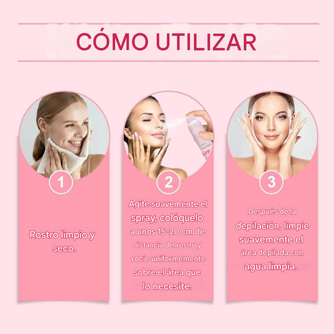 Dermaplaning Spray ® IDENTIFICADOR DE VELLOS + CUCHILLAS DEPILADORAS