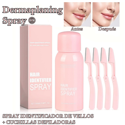 Dermaplaning Spray ® IDENTIFICADOR DE VELLOS + CUCHILLAS DEPILADORAS